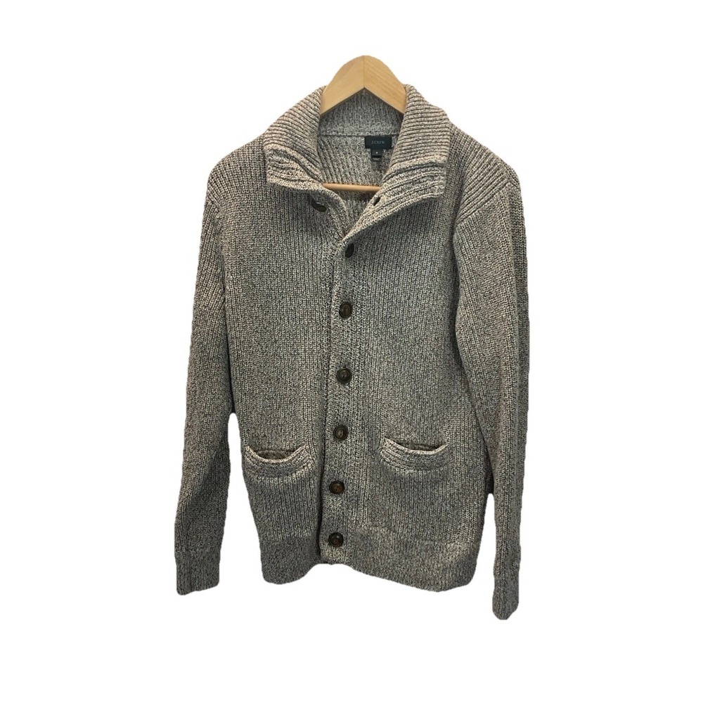 J.Crew Rugged Cardigan Size S Cotton Marled Hazelnut Sweater Button Front Preppy